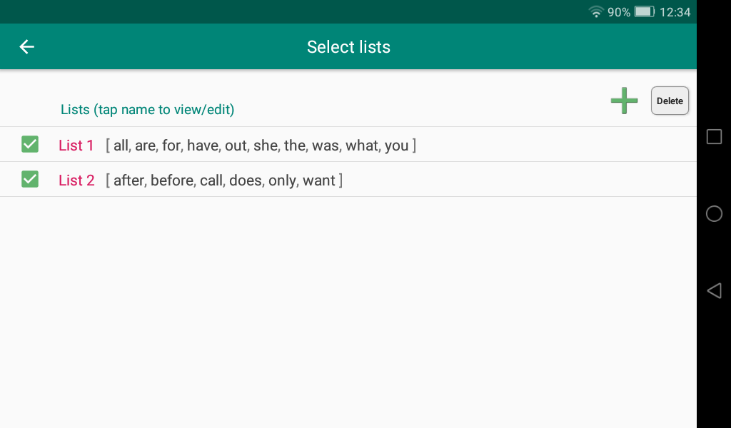 select lists