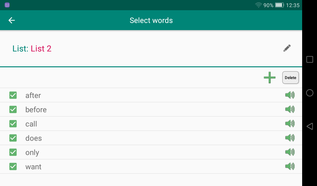 select words